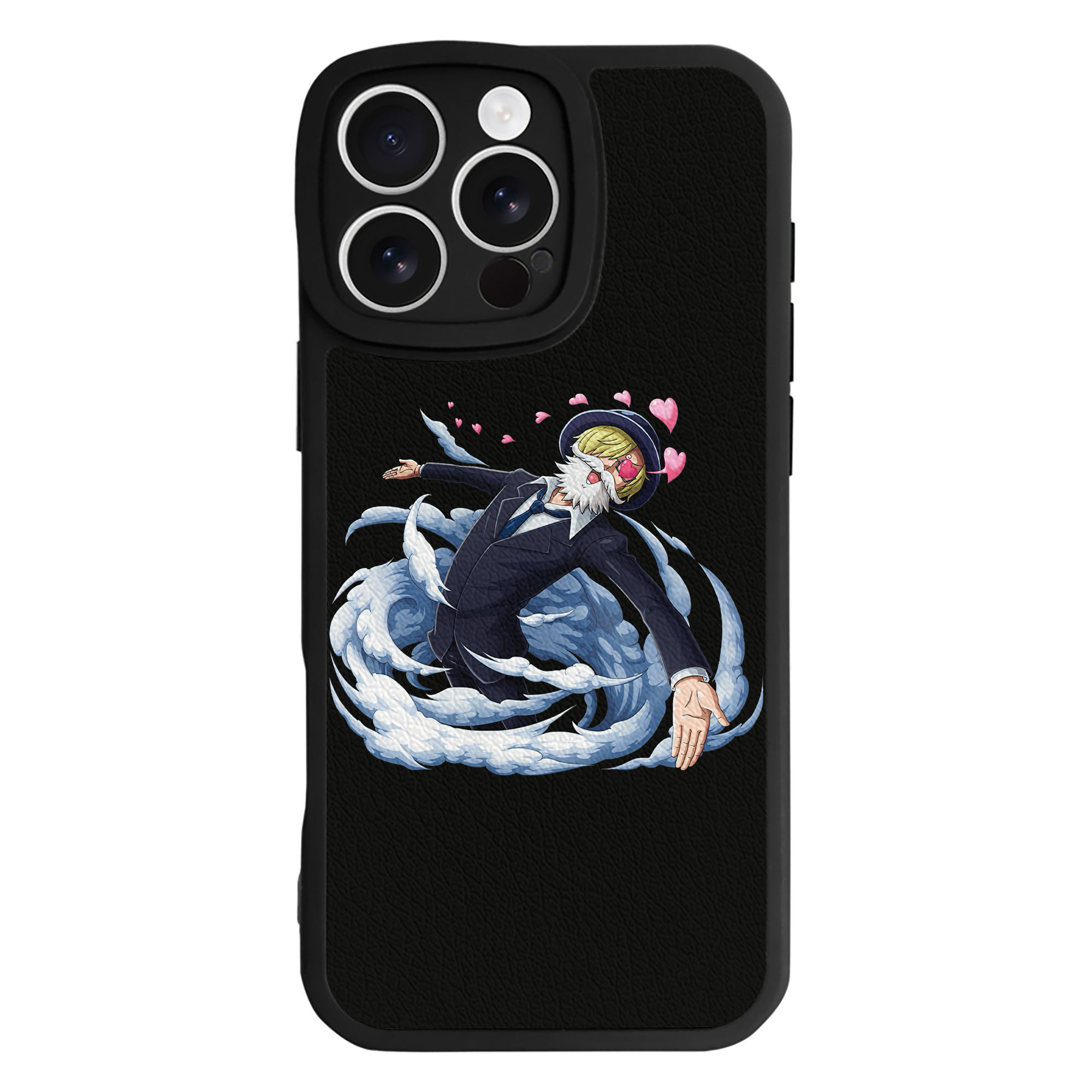 （画像用） ワンピース サンジ ONE PIECE Sanji 【iPhone 16シリーズ対応】シリコンスマホケース（レザー調） 材質：シリコン